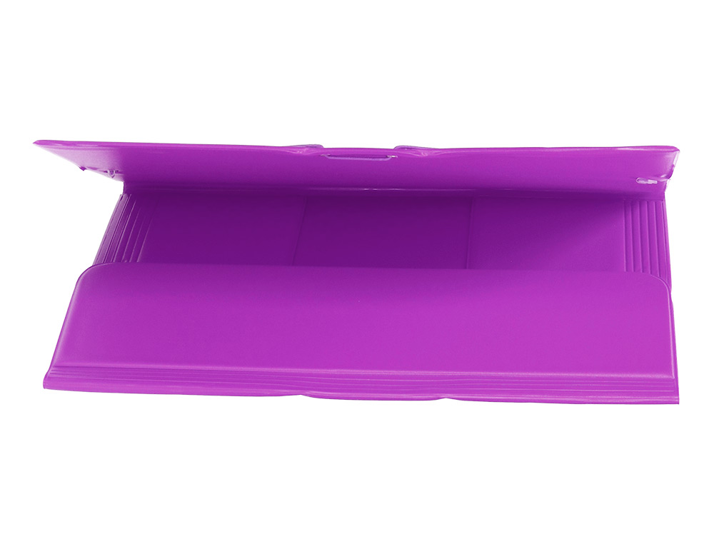 CARPETA LIDERPAPEL GOMAS PLASTICO FOLIO SOLAPAS COLOR LILA