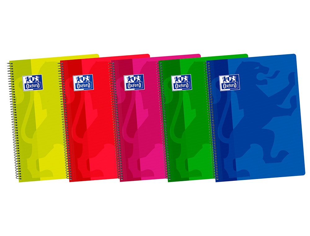 BLOC ESPIRAL OXFORD TAPA PLASTICO OPTIK PAPER FOLIO 80 HOJAS 90 GR CUADROS 4 MM