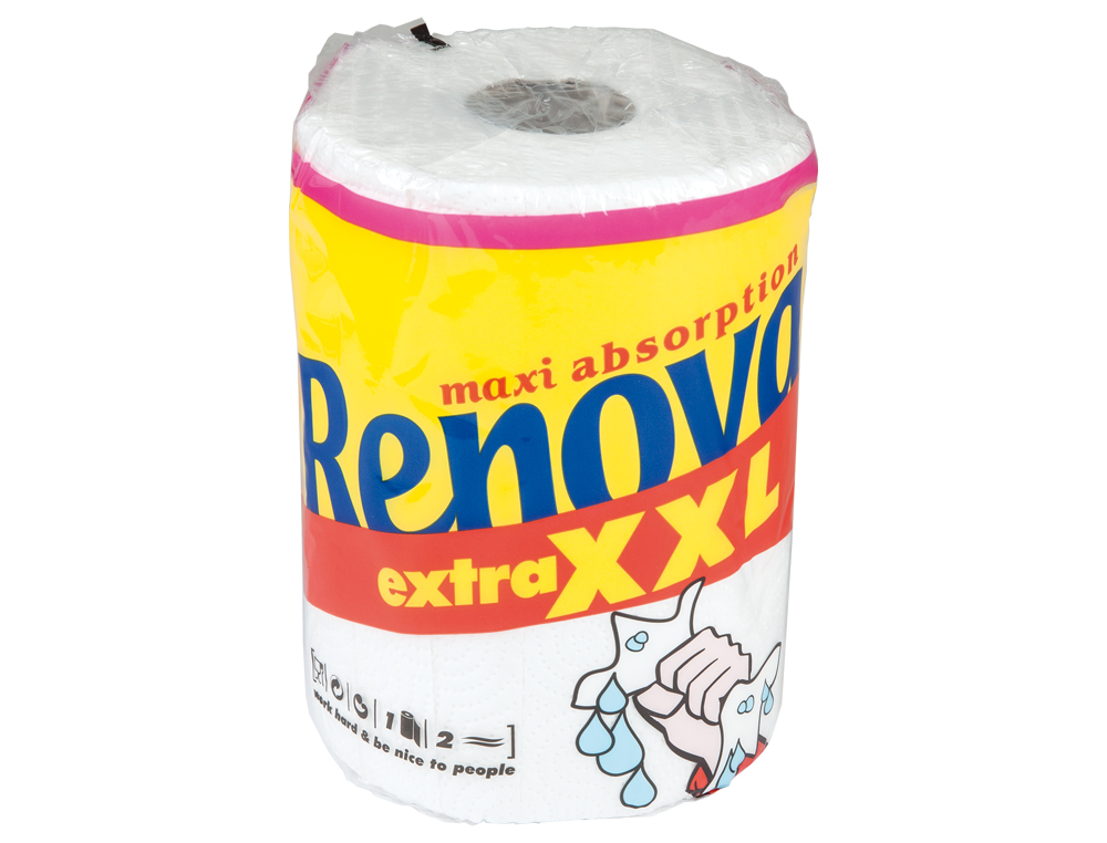 PAPEL DE COCINA RENOVA JUMBO ULTRA ABSORBENTE 42G/M2 ANCHO 210MM LARGO 25M