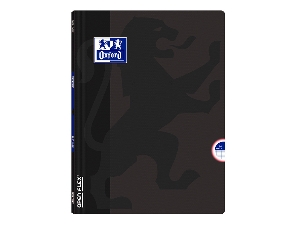 LIBRETA ESCOLAR OXFORD OPENFLEX TAPA FLEXIBLE OPTIK PAPER 48 HOJAS DIN A4 RAYADO HORIZONTAL COLOR NEGRO