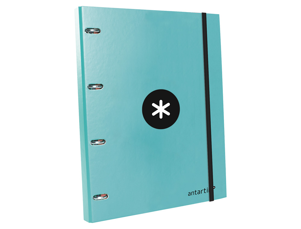 CARPETA CON RECAMBIO ANTARTIK A4 CUADRO 5MM FORRADA 4 ANILLAS 25MM REDONDAS COLOR MENTA