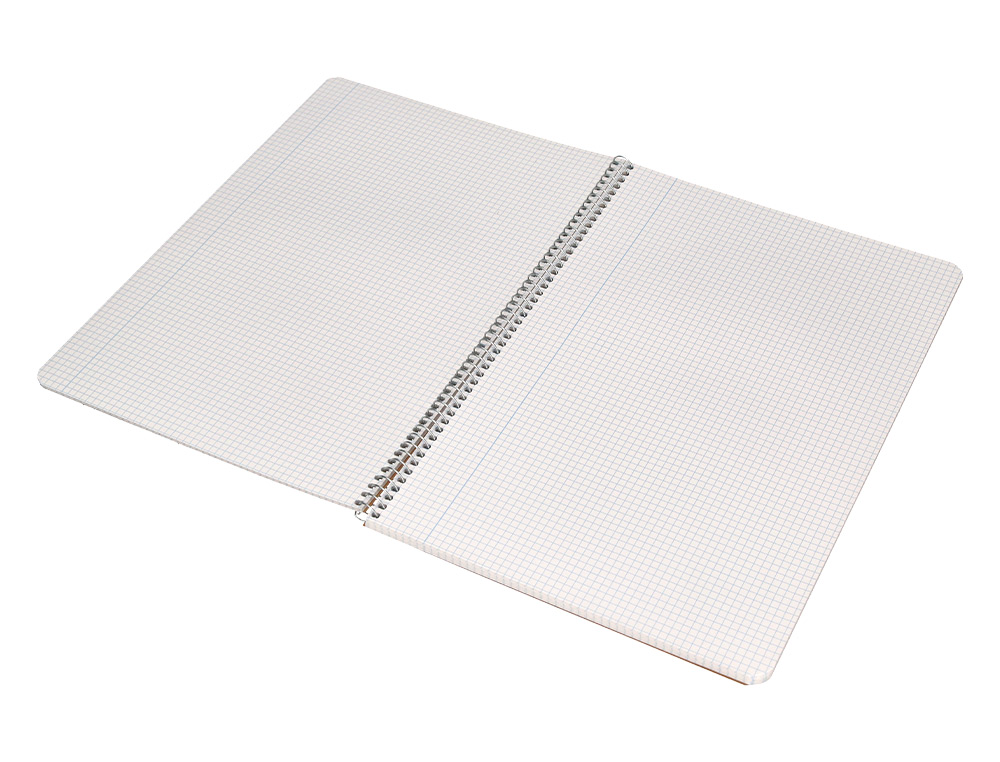 CUADERNO ESPIRAL LIDERPAPEL DIN A4 ECOUSE TAPA CARTULINA KRAFT 80H PAPEL RECICLADO 80 GR CUADRO 4MM CON MARGEN