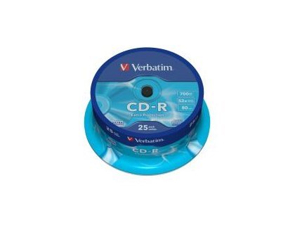 CD-R VERBATIM CAPACIDAD 700MB VELOCIDAD 52X PACK 25 UNIDADES