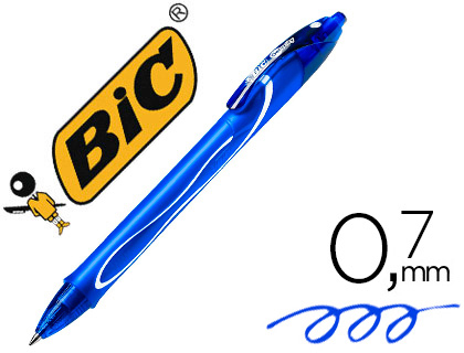 BOLIGRAFO BIC GELOCITY QUICK DRY RETRACTIL TINTA GEL AZUL PUNTA DE 0,7 MM