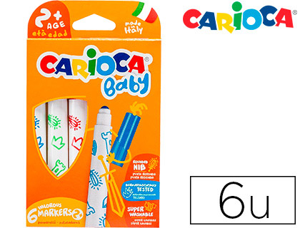 ROTULADOR CARIOCA BABY 2 AOS CAJA 6 COLORES SURTIDOS