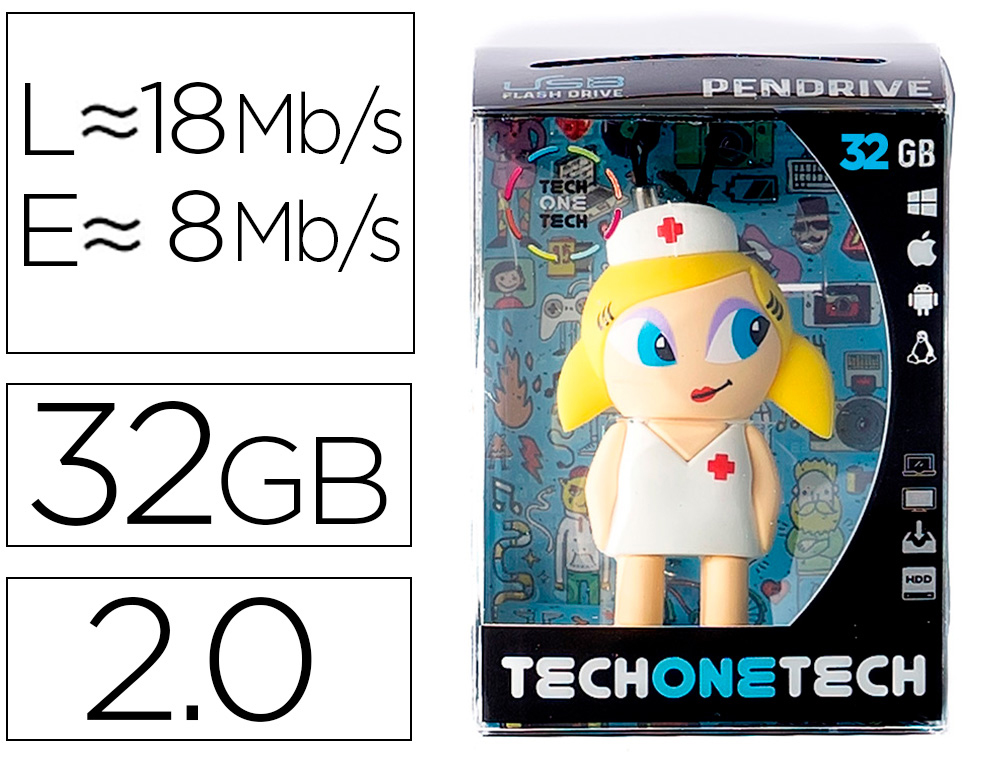 MEMORIA USB TECH ON TECH ENFERMERA KITTY 32 GB