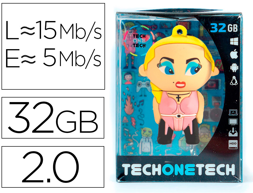 MEMORIA USB TECH ON TECH MADONA 32 GB