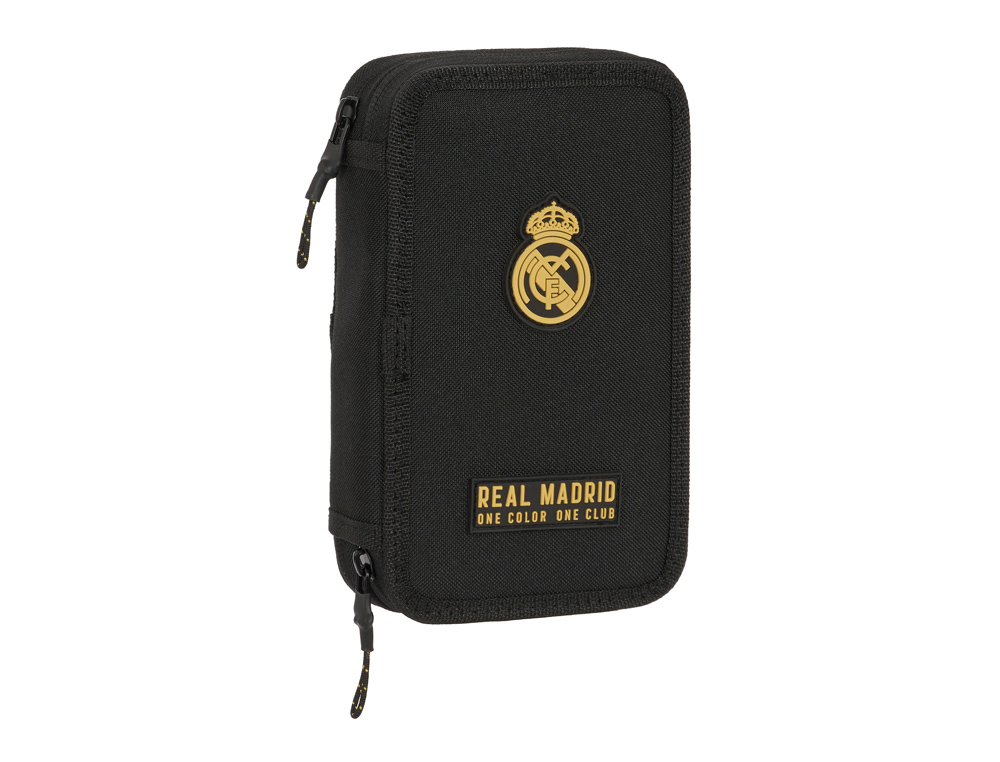 PLUMIER ESCOLAR SAFTA DOBLE CREMALLERA 28 PIEZAS REAL MADRID 3 EQUIPACION 23/24 40X125X195 MM