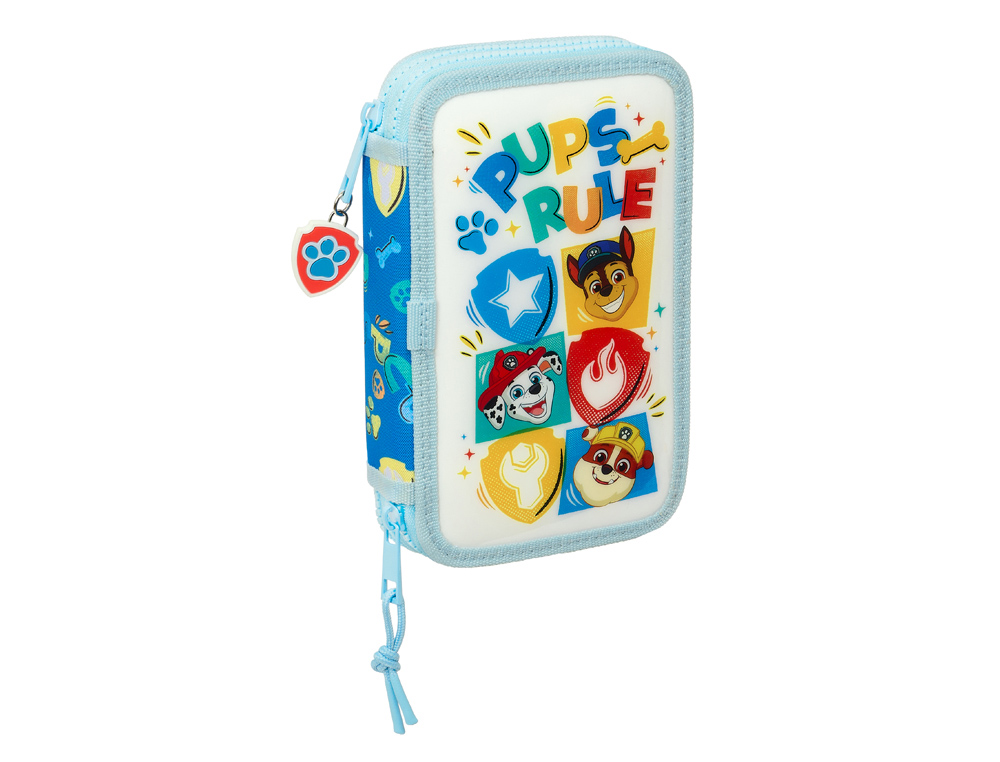 PLUMIER ESCOLAR SAFTA DOBLE PEQUEO 28 PIEZAS PAW PATROL PUPS RULE 195X125X40 MM