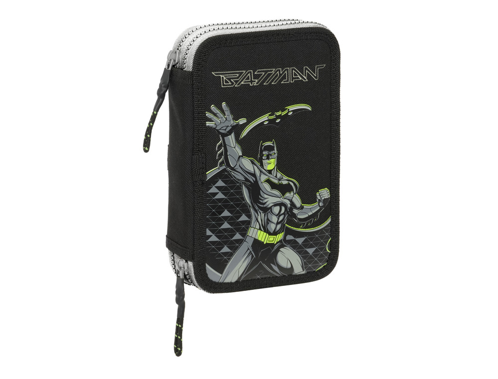 PLUMIER ESCOLAR SAFTA DOBLE PEQUEO 29 PIEZAS BATMAN GAME OVER 195X125X40 MM