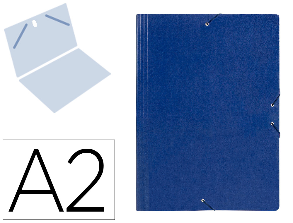 CARPETA PLANOS LIDERPAPEL A2 CARTON GOFRADO N 12 AZUL