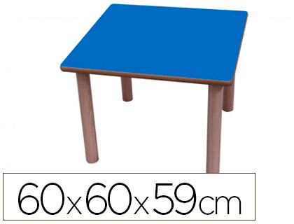 MESA MADERA MOBETUC T3 CUADRADA CON TAPA LAMINADA HAYA 60X60 CM