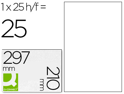 ETIQUETA ADHESIVA Q-CONNECT KF00228 -TAMAO DIN A4 -PARA INK-JET -TRANSPARENTE -CAJA CON 25 HOJAS DIN-A4