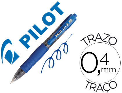 BOLIGRAFO PILOT G-2 PIXIE AZUL TINTA GEL RETRACTIL SUJECION DE CAUCHO