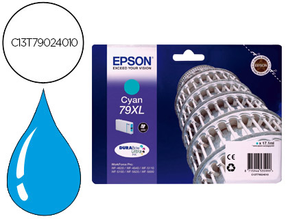 INK-JET EPSON 79XL WF 4630 / 4640 / 5110 /-5190 / 5620 / 5690 CIAN - 2.000 PAG-